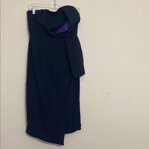 Few Moda NY Elegant navy purple Strapless Dress women L soft event wedding party